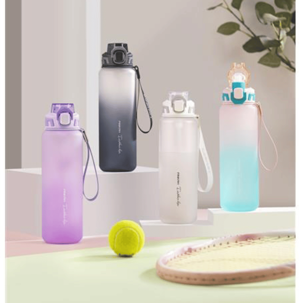 Pinkah Çıkarılabilir Pipetli Tritan Matara 1000 ml Sportif