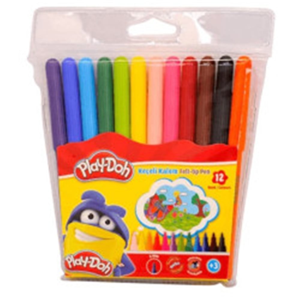 PLAY-DOH KE005 12 RENK KEÇELİ KALEM 2 ML. PVC
