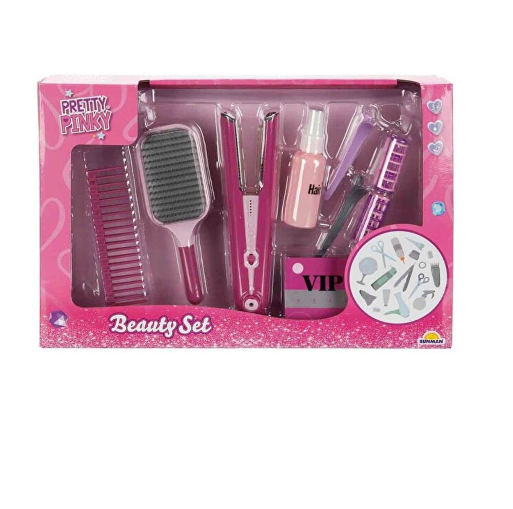 Pretty Pinky Sesli Işıklı Saç Tasarımı Güzellik Seti 