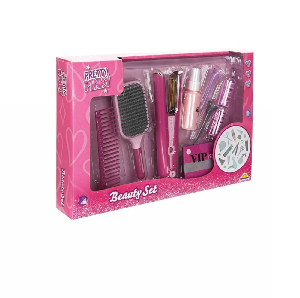 Pretty Pinky Sesli Işıklı Saç Tasarımı Güzellik Seti 