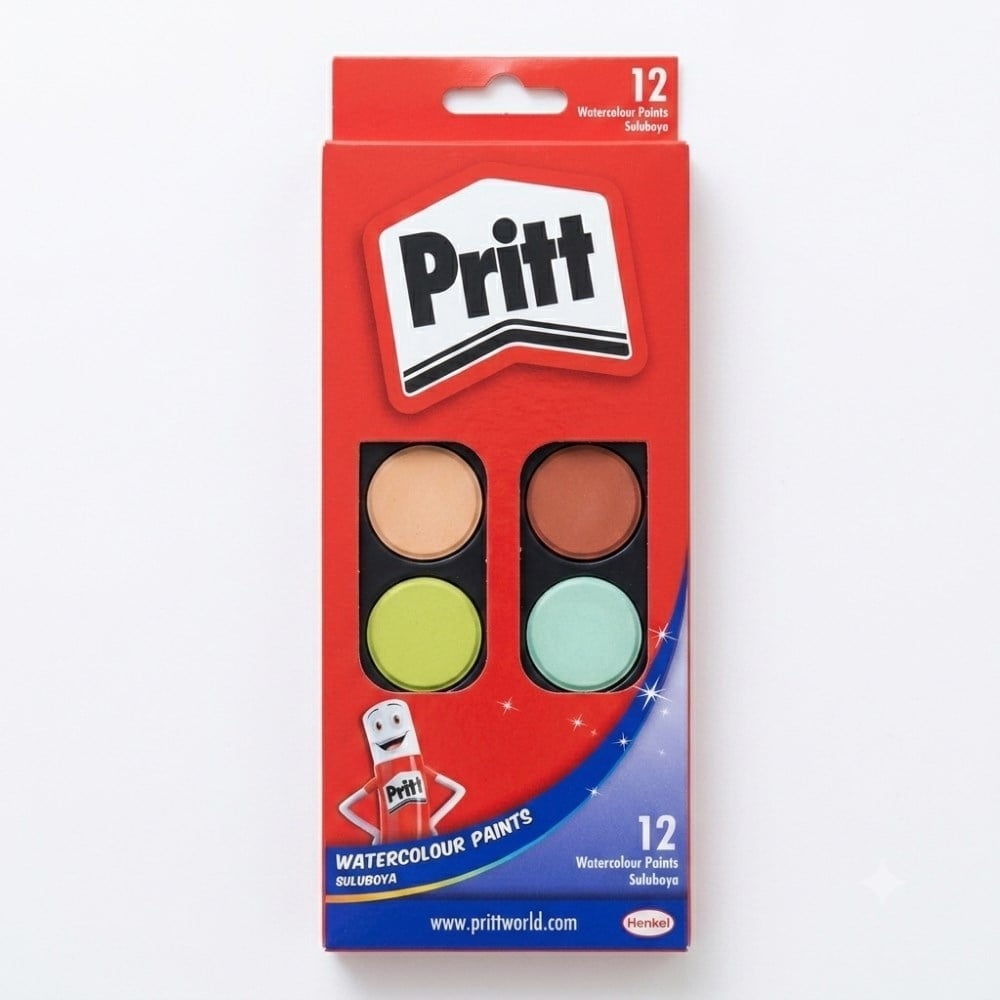 Pritt 12 Renk Küçük Tablet Sulu Boya Seti  