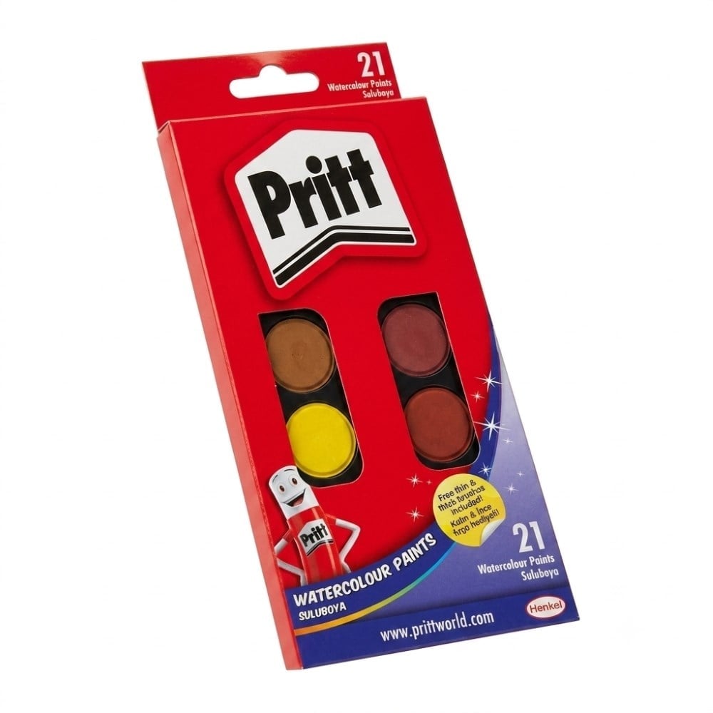 Pritt 21 Renk Büyük Tablet Sulu Boya Seti  