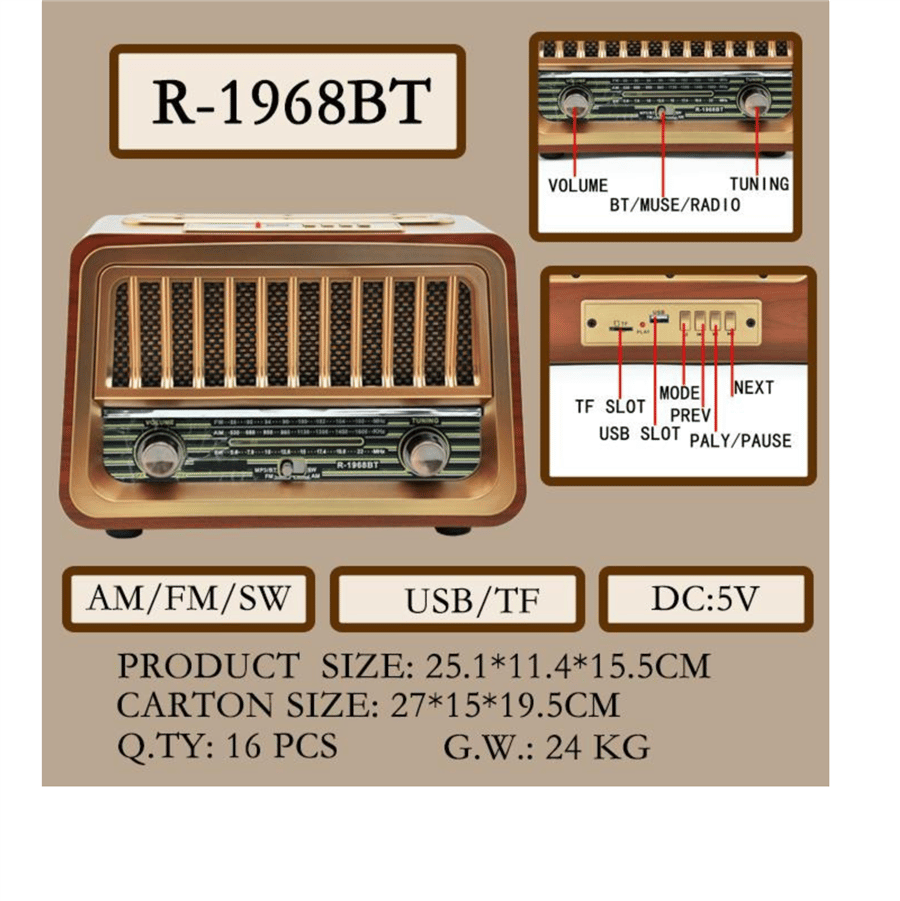 RAISENG R-1968BT FM Müzik Çalar