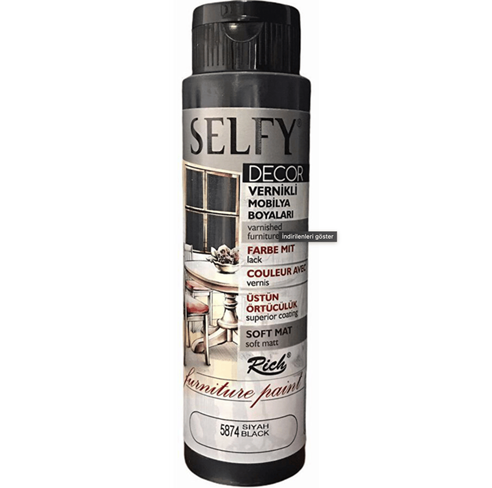Rich Selfy Decor Kendinden Vernikli Boya 500 ml Siyah