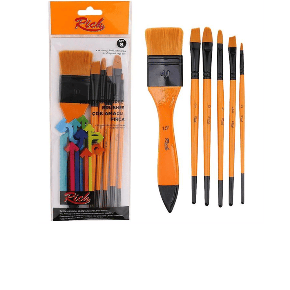Rıch Set 8 Zemin Fırça Karma Set 6li Set