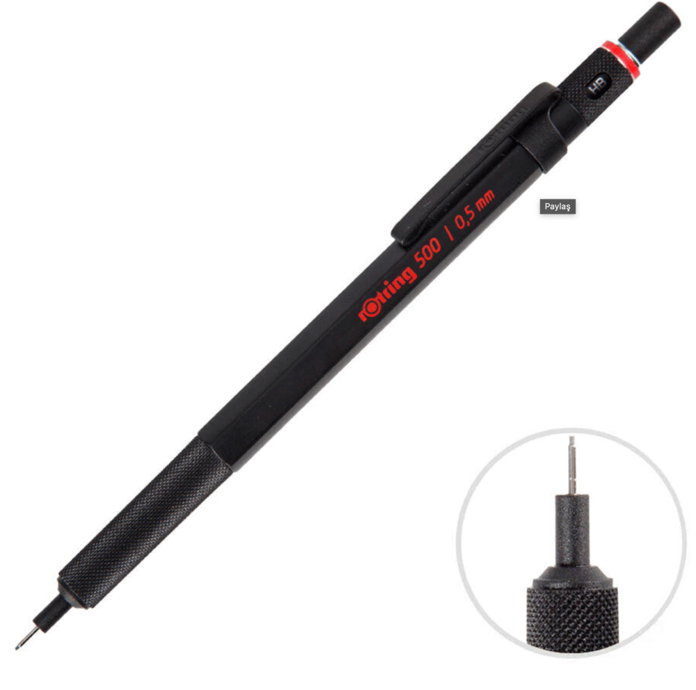 Rotring 500 Mekanik Kurşun Kalem 0,5 mm Siyah 
