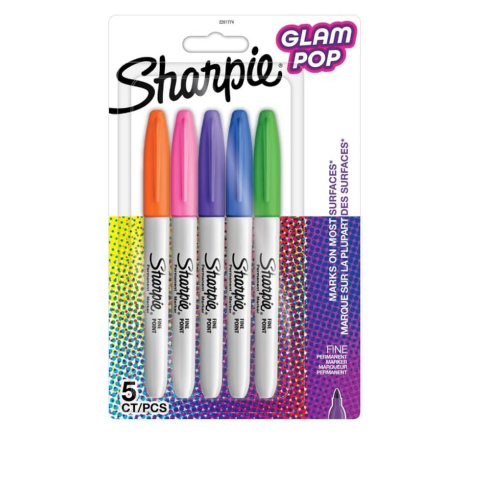 Sharpie Fine Permanent Markör Glam Pop 5li 