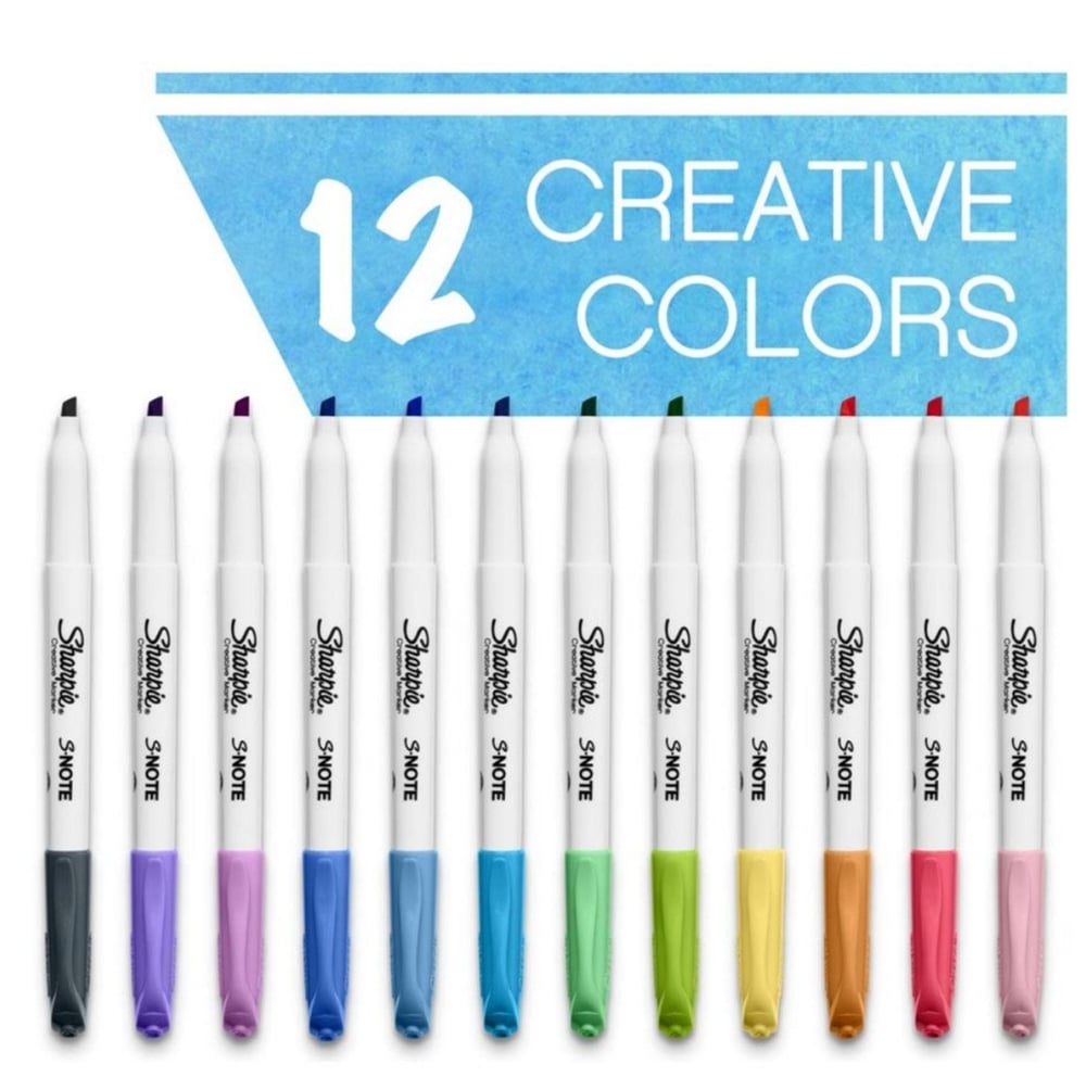 Sharpie S-Note Kesik Uç Kreatif Markör 12li 
