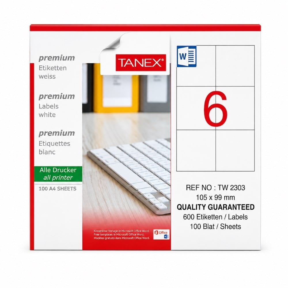 TANEX TW-2303 105*99 MM LAZER ETİKET 100 ADET