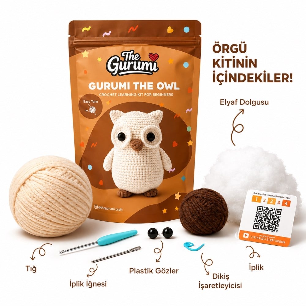 The Gurumi Baykuş Örgü Öğrenme Kiti 