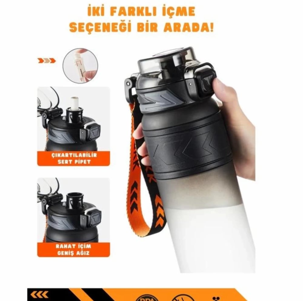 TKK 800 ml Soft-Touch Tritan Su Matarası Turuncu