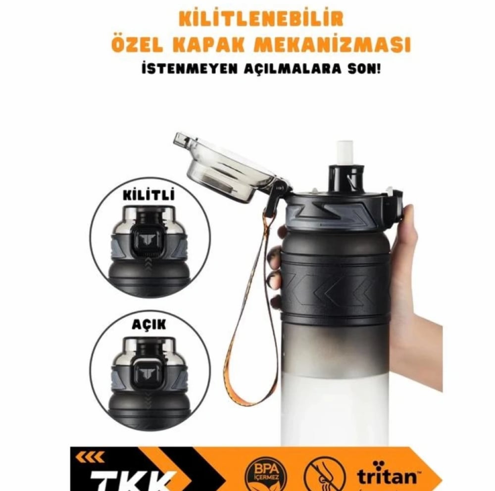 TKK 800 ml Soft-Touch Tritan Su Matarası Turuncu