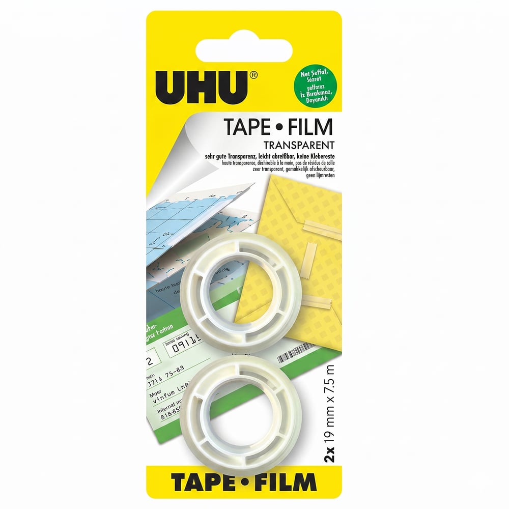 UHU Kristal Bant 2’li Yedek Rulo 19 mm x 7,5 m Kırtasiye Ürünü