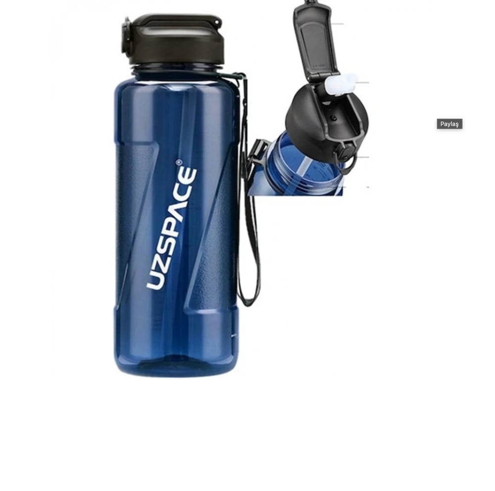 UZSPACE 1500 ml Pipetli Tritan Matara Lacivert