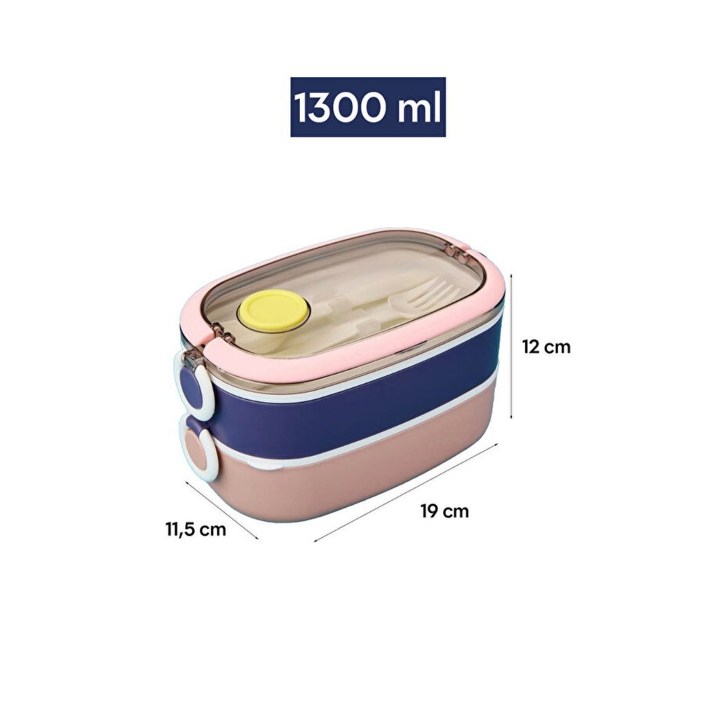 Vagonlife VGN-6729 Pembe Mor İki Katlı Çelik Lunchbox 900 ml