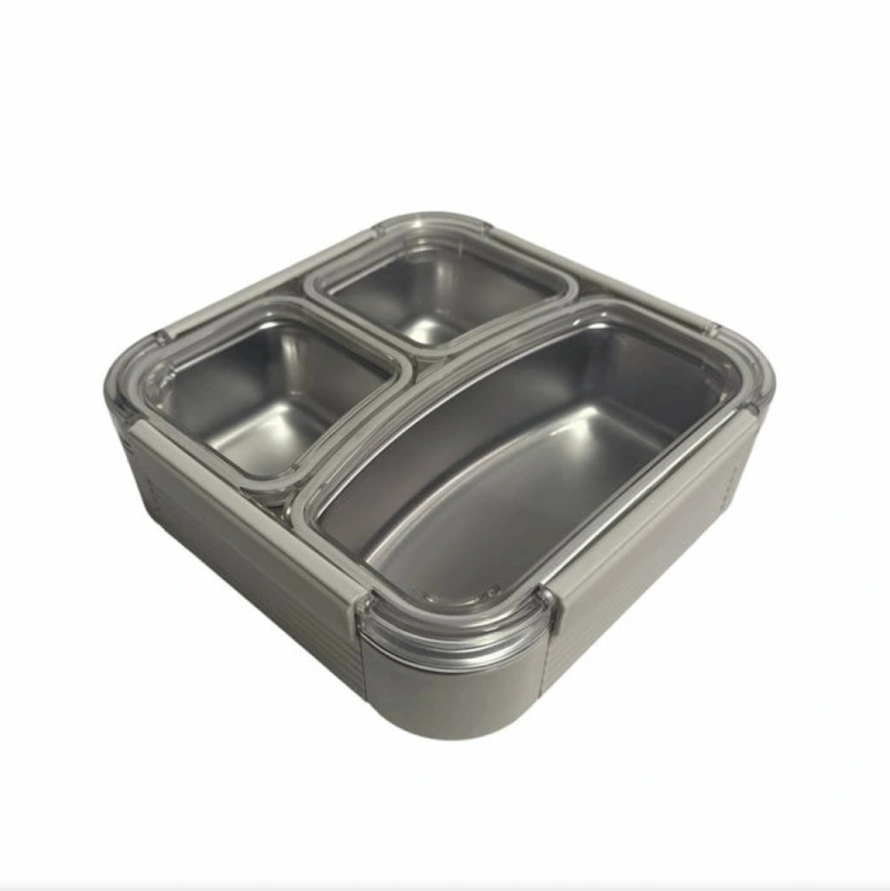 Vagonlife VGN-12171 Kırık Beyaz Üç Bölmeli Çelik Lunchbox 780 ml