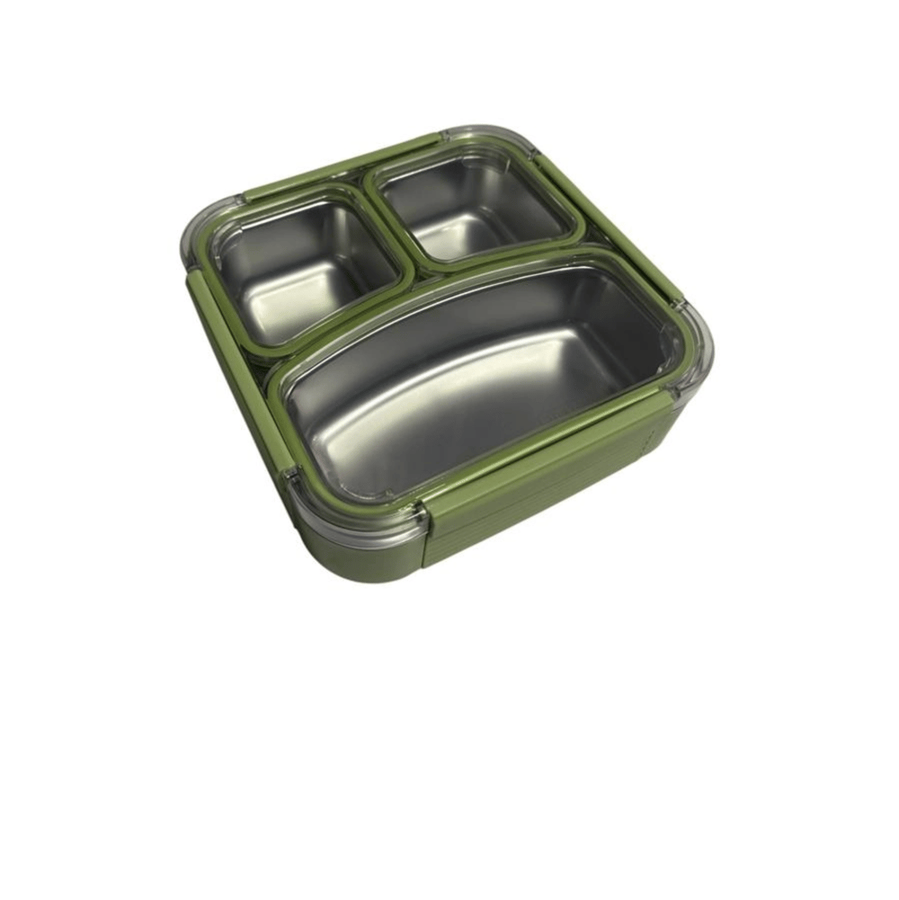 Vagonlife VGN-12171 Kare 3 Bölmeli Çelik Lunchbox 780 ml 