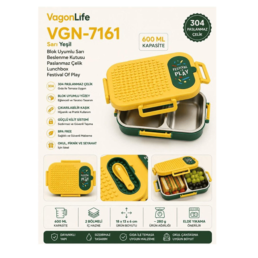 VAGONLIFE PASLANMAZ ÇELİK LUNCHBOX