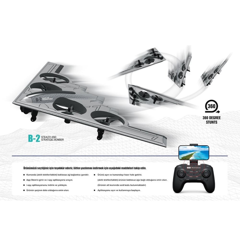 Vardem 2.4G Şarjlı Kameralı Quadcopter İHA Uzaktan Kumandalı Drone