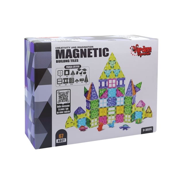 Vardem 67 Parça Manyetik Yapı Blokları 7.5 cm