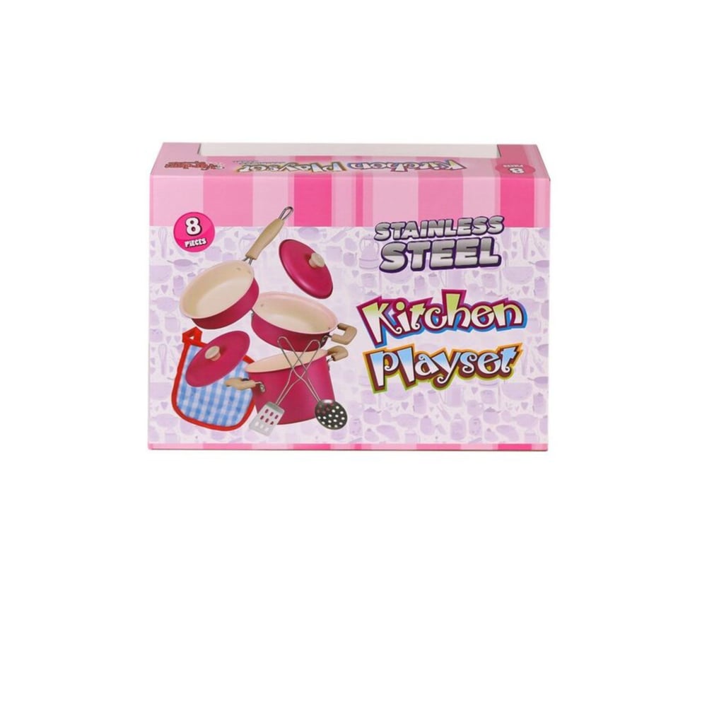 Vardem 8 Parça Pembe Emaye Tencere Tava Mutfak Seti 