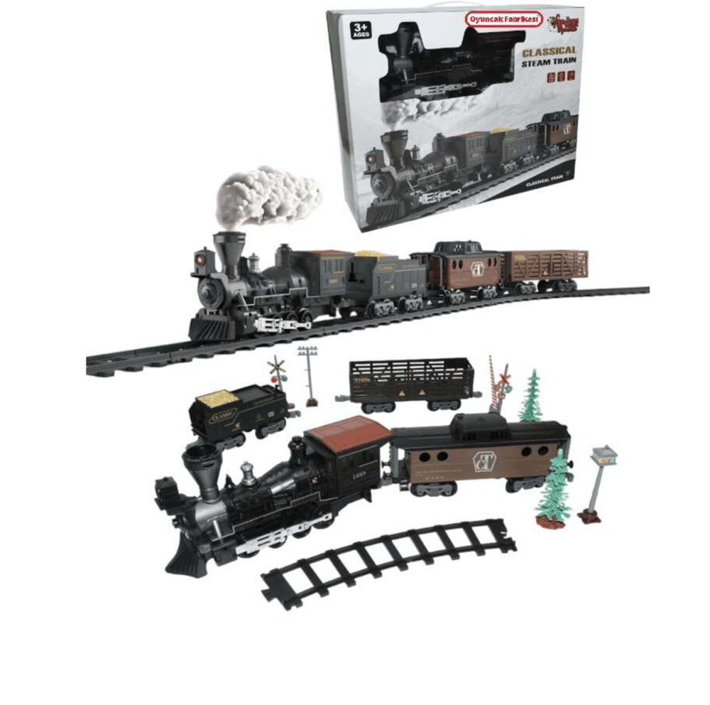 Vardem Işıklı Sesli Buharlı Tren Seti 30 Parça