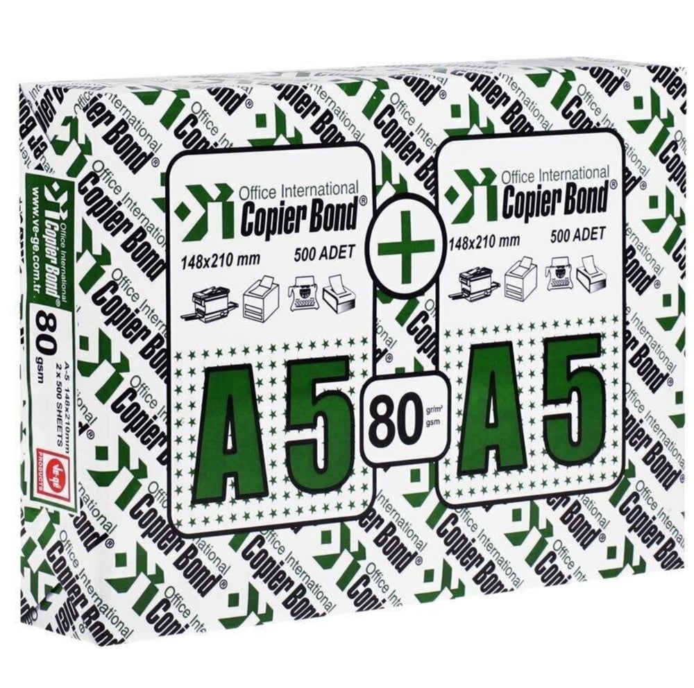 VEGE A5 FOTOKOPİ KAĞIDI COPIER BOND A5 80 GR 1000 Lİ