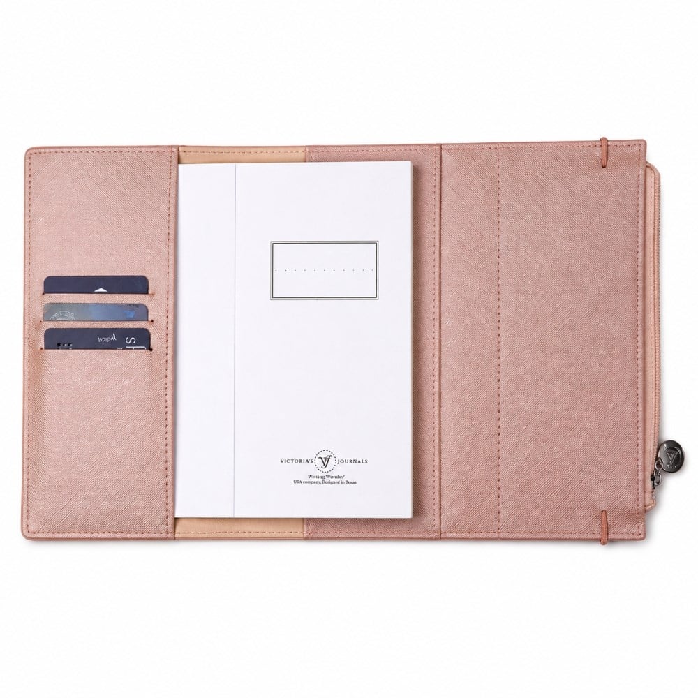 Victoria Journals  Zipco Clutch 7365 80 gr 96 Yp Çizgili Şampanya Zarif Defter