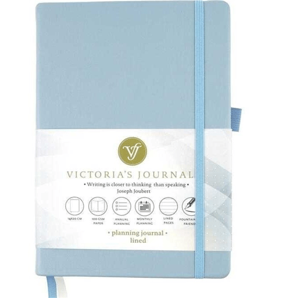 VJ 1049 Venzi Sert Kapak Planlayıcı Defter 100 gr Krem Mavi Çizgili
