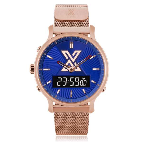 X WATCH DB Rose Mavi Analog Dijital Kol Saati