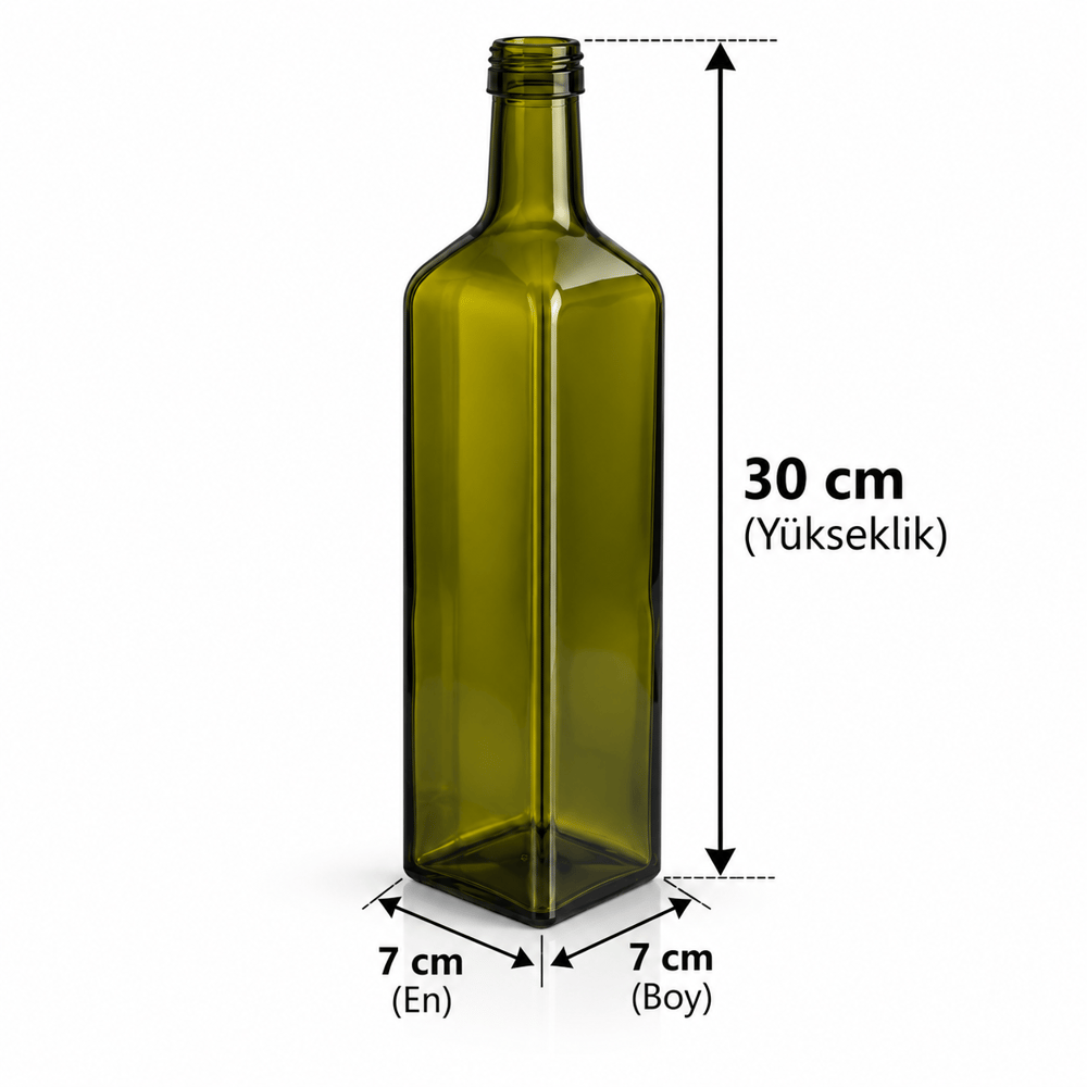 1000 ML Yeşil Marasca Cam Şişe (ŞŞC 123399) 30'lu Koli