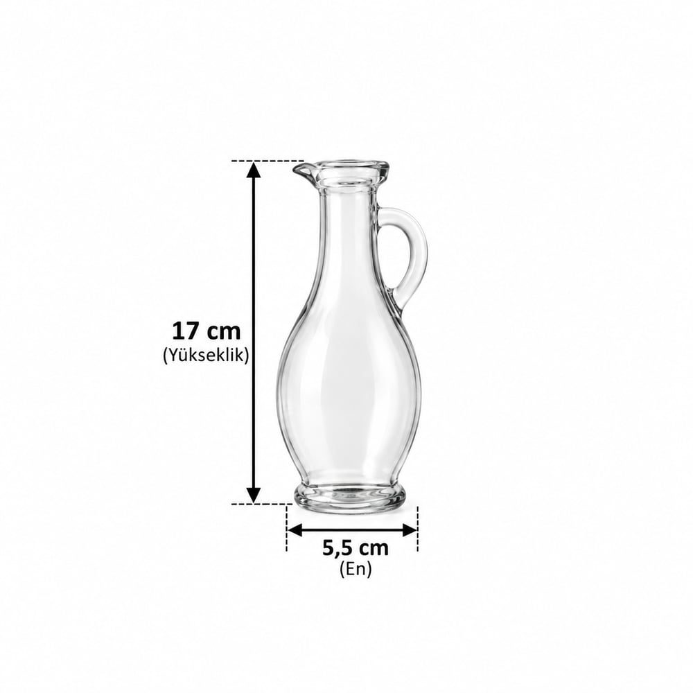 250 ML Renksiz Gagalı Kulplu Cam Şişe (ŞŞC 124125) 30'lu Koli