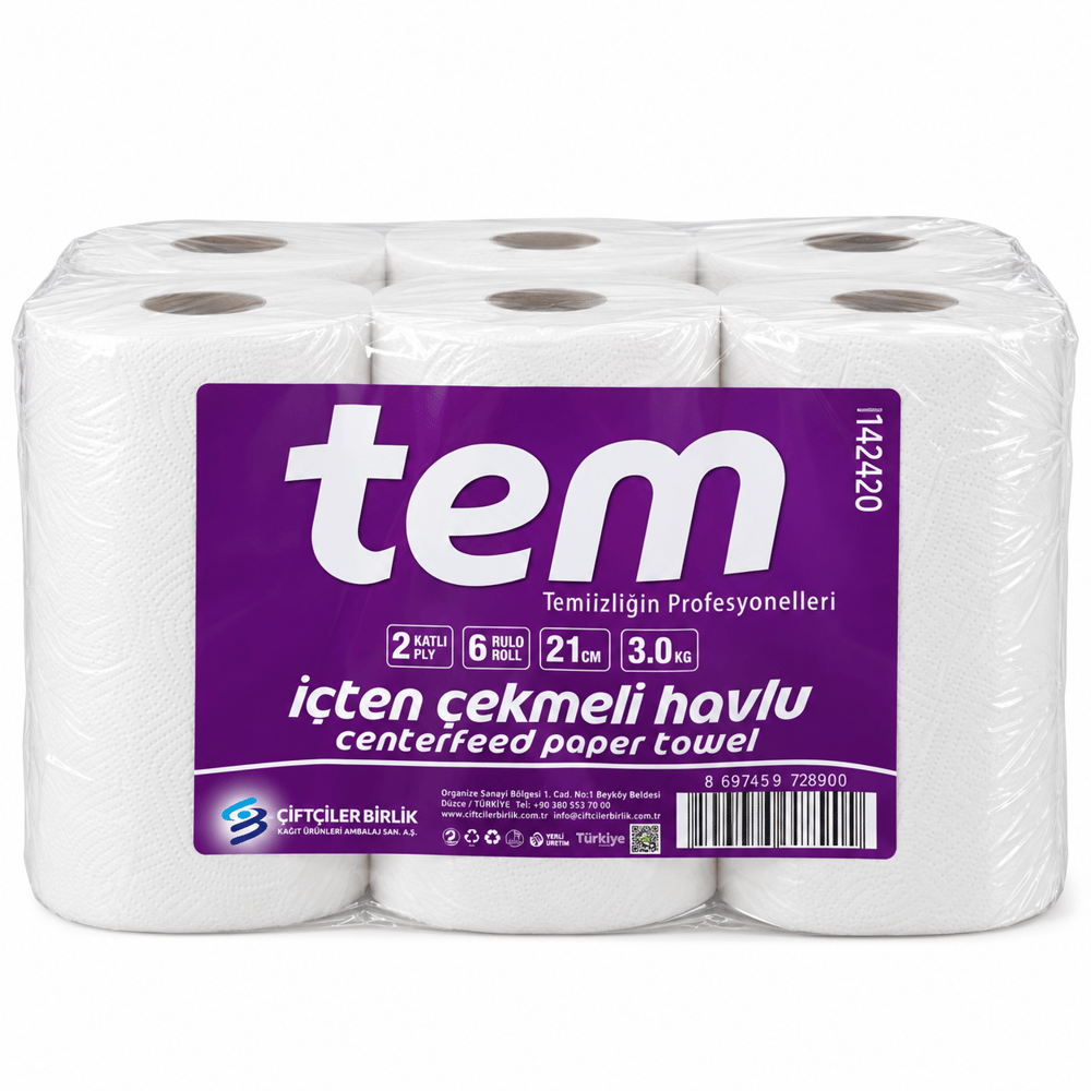 3 Kg Tem İçten Çekmeli Havlu 142420 (Pk 6 Rulo)