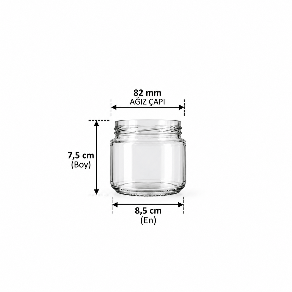 300 ml Cam Kavanoz Silindir T082 (30’lu Paket)