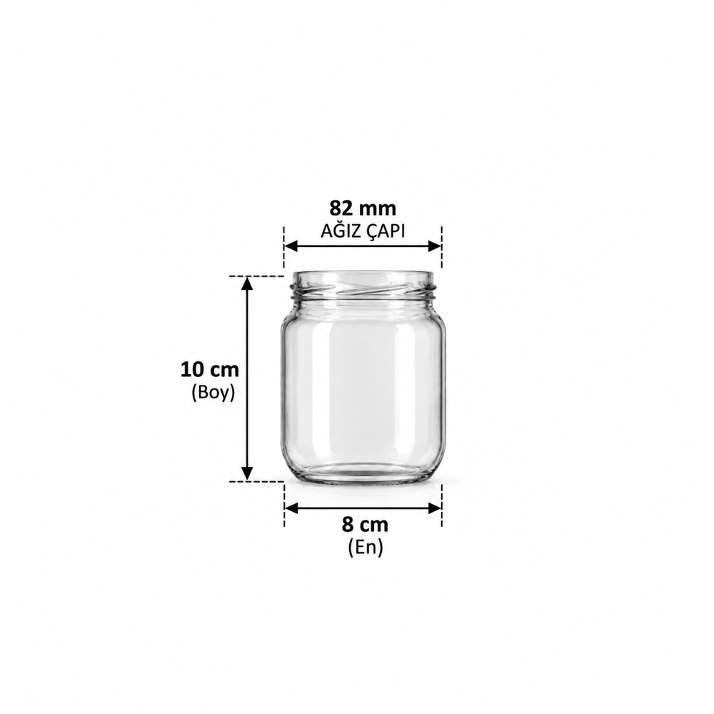 425 ml Cam Kavanoz Silindir T082 (25’li Paket)