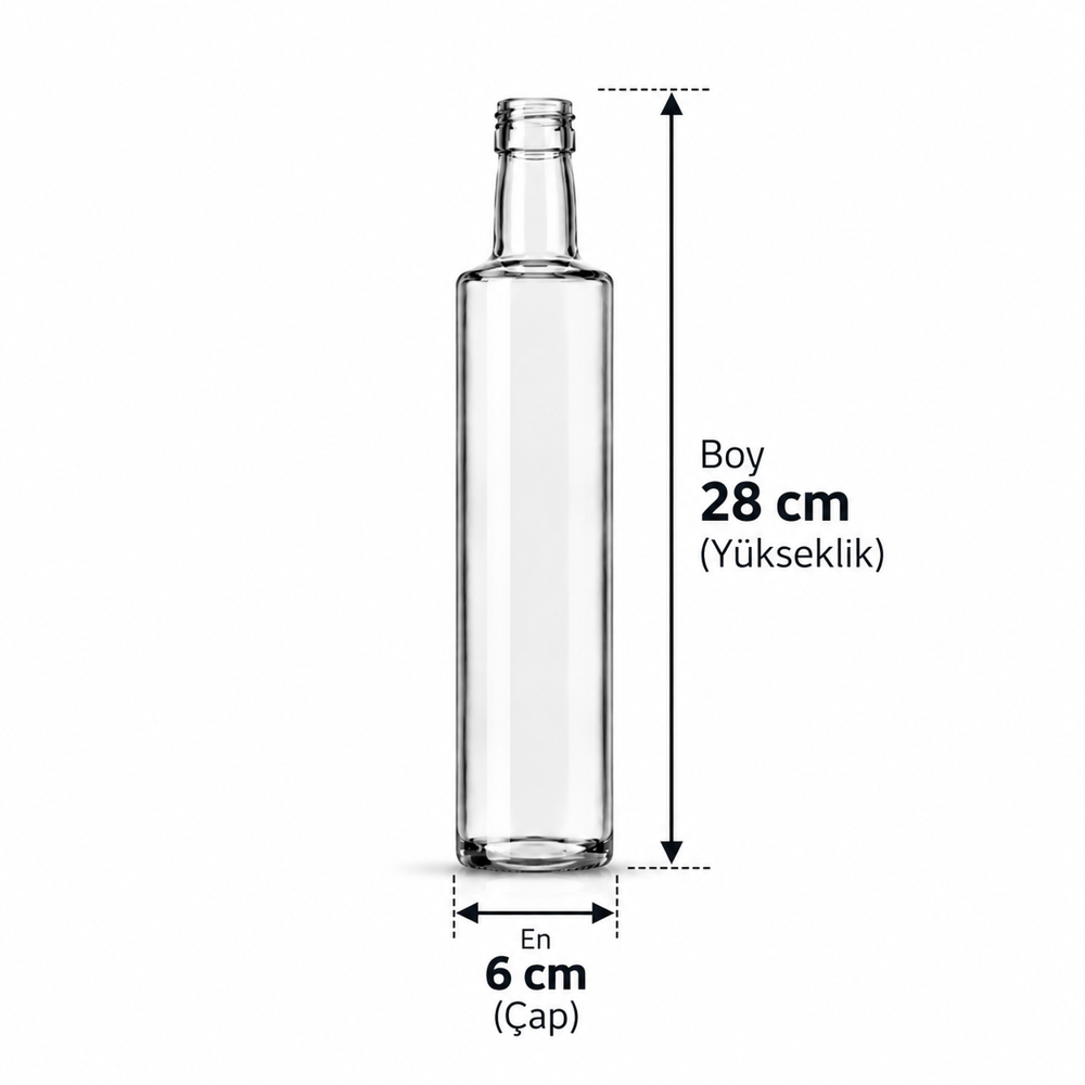 500 ML Renksiz Dorica Cam Şise (ŞŞC 121150) 40'lı Koli