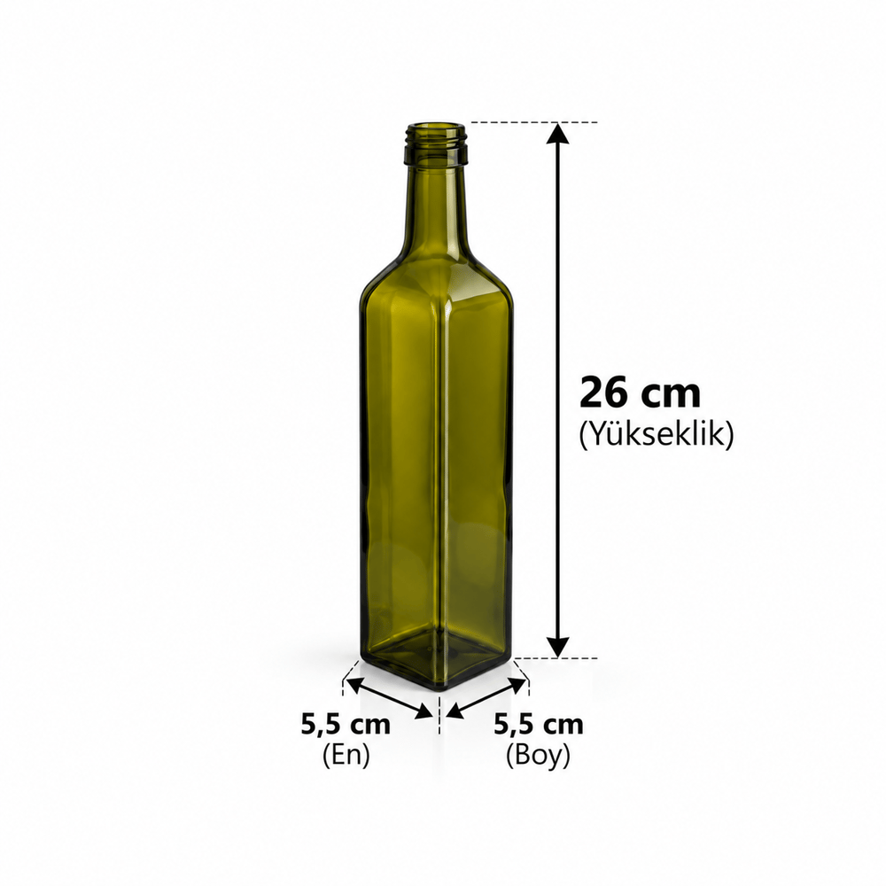 500 ML Yeşil Marasca Cam Şişe  (ŞŞC 121250) 42'li Koli