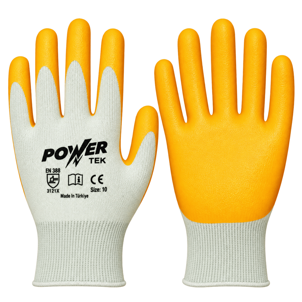 Power Tek Pamuklu İş Eldiveni Sarı