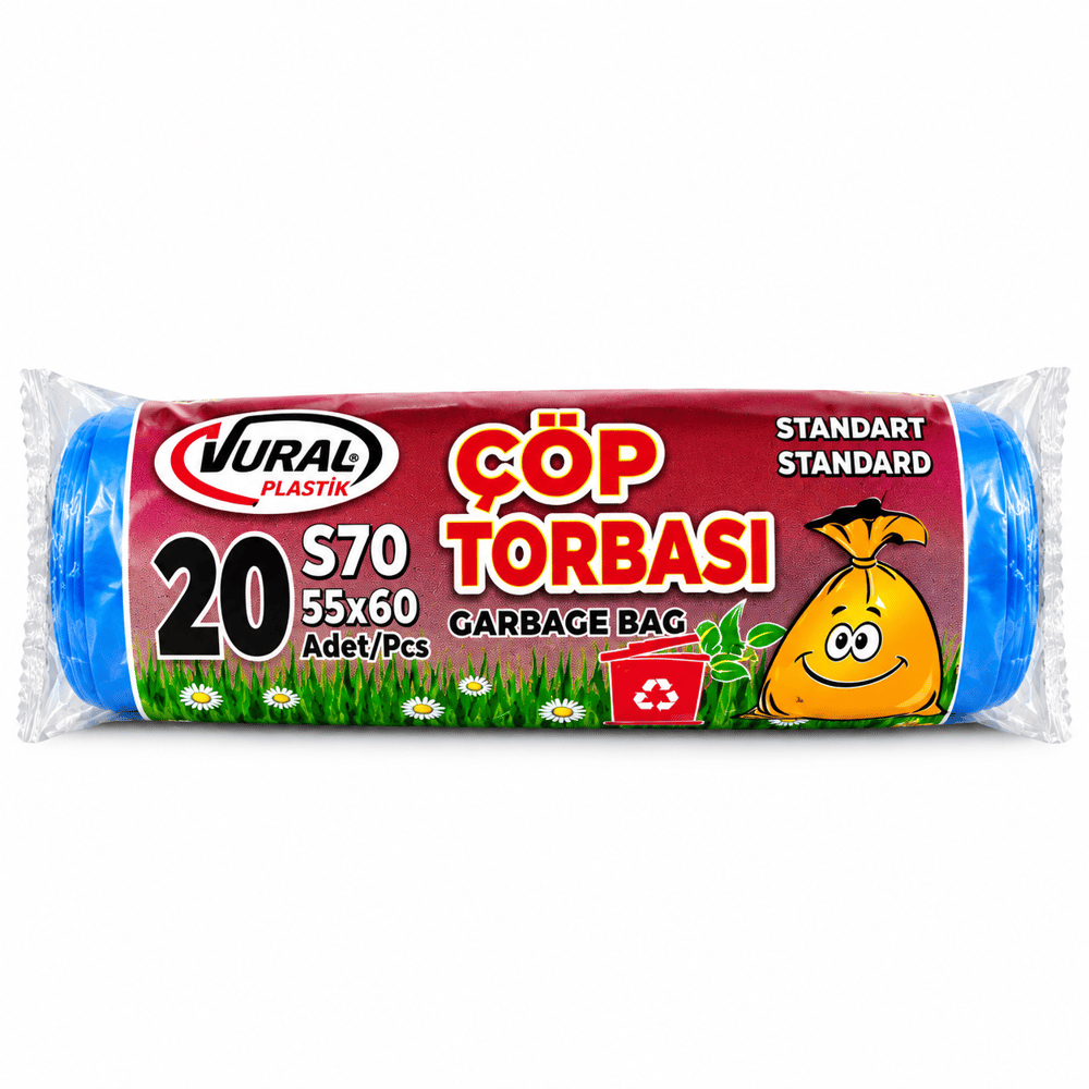 Vural Orta Boy Çöp Torbası Mavi 70 gr 20'li Rulo