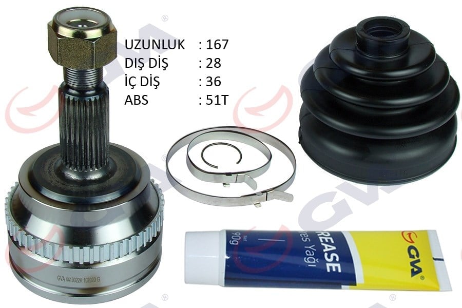 Aks Kafası Dış Ön Master Iı 2.5 Dci 98-10 Abs Li 51Diş 28X36x65 167Mm Gva 4419022K