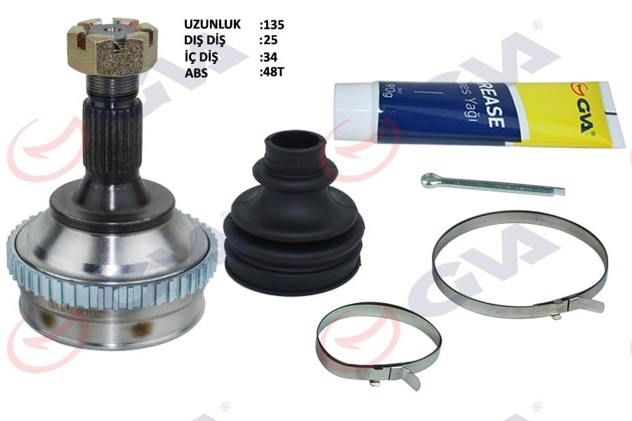 Aks Kafası Dış Ön Peugeot 206 Gtı 2.0 Hdi Abs Li 48 Diş 25X34x58 134.5Mm Gva 4443020K