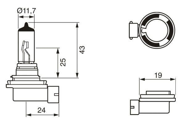 Ampul Plus 150 Gigalight H11 12 V 55 W Pgj19-2 Bosch 1987301138