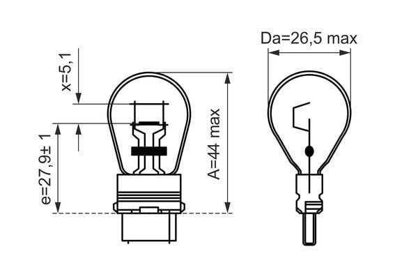 Ampul Pure Light Py27/7W 12 V 27/7 W Wx2.5X16q Bosch 1987302274