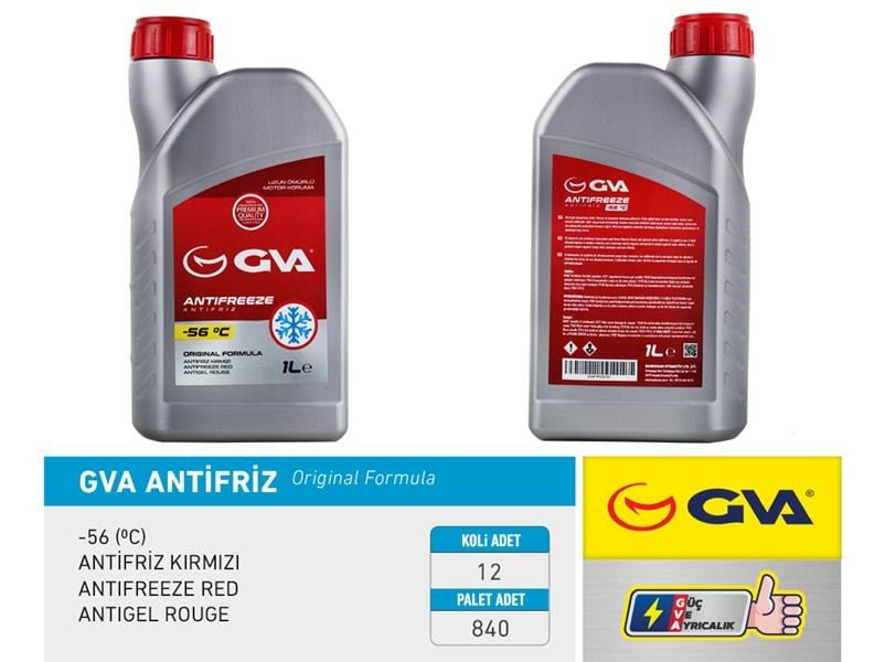 Antifriz 1 Lt -56 C Kırmızı Long Life Koli 12 Ad Organık Gva 9930131