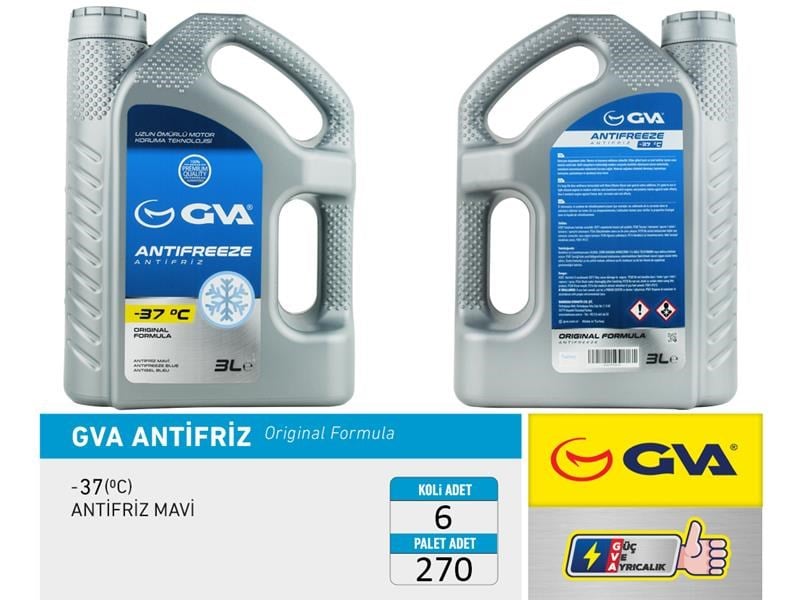 Antifriz 3 Lt -37 C Mavi Koli 6 Ad Gva 9930223