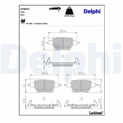 Arka Fren Balata Byd Atto 3 Ev Elektrikli 204Hp 23-> Delphı Lp4051