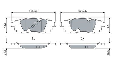 Arka Fren Balata Toyota Corolla Cross 1.8L 2Zr-Fxe Hybrid Zvg12 19-> Bosch 0986424912