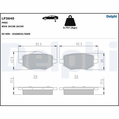 Arka Fren Balatası Otomatik El Freni Corsa F-C4-208-2008-Ds3 Delphı Lp3640