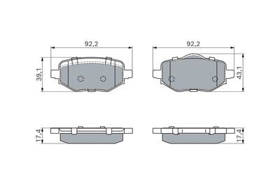 Arka Fren Balatası Otomatik El Freni Corsa F-C4-208-2008-Ds3 Bosch 0986460183