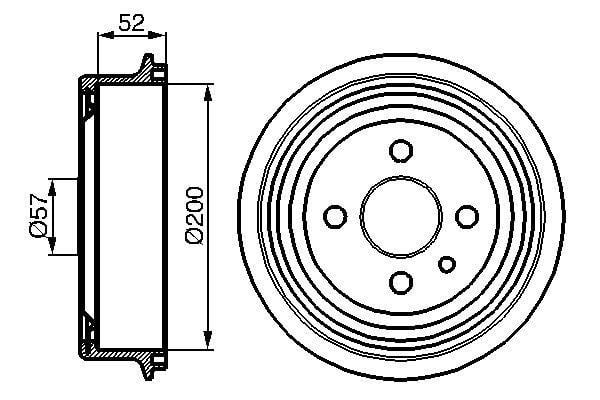 Arka Kampana Vectra A 89>95 Astra F 91>98 1.4-1.6-1.8-2.0 Lacettı 05>13 242X200x53x100 4Dl 568054-91024352 Bosch 0986477018